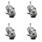 Service Caster 3.5 Inch Gray Polyurethane Swivel 10mm Threaded Stem Caster Set with Brake SCC-TS20S3514-PPUB-TLB-M1015-4 - alternate 1